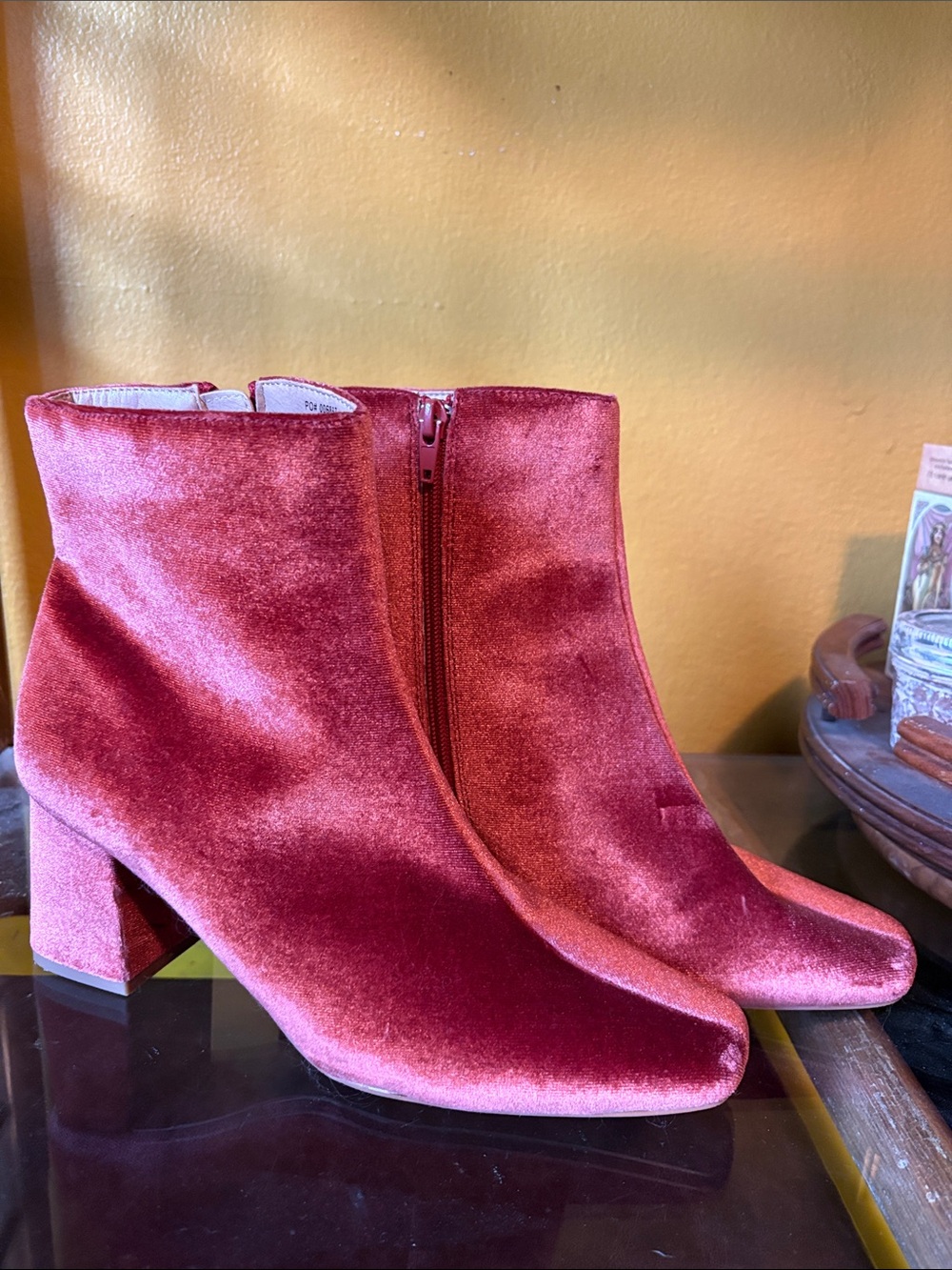 Rose Velvet Boots - Picture 3 of 6